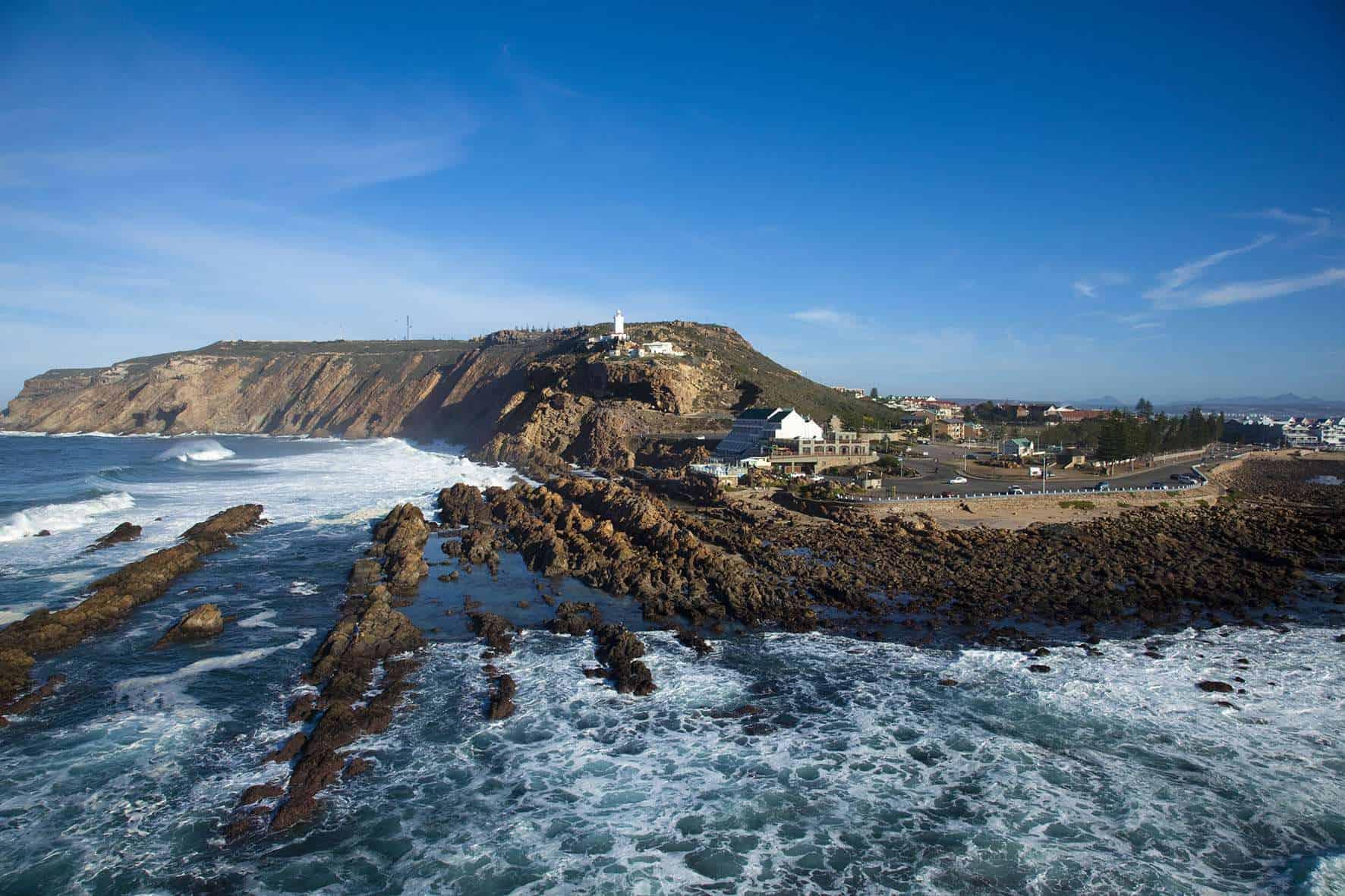 Cape St Blaize Lighthouse and coastline in Mossel Bay